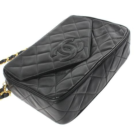 CC Classic Tassle Lambskin Camera Bag Black GHW