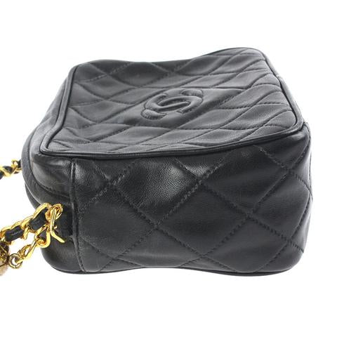 CC Vintage Tassel Lambskin Leather Camera Bag Black GHW