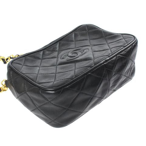 CC Vintage Tassel Lambskin Leather Camera Bag Black GHW