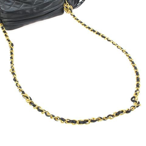 Chanel - Vintage CC Red Lambskin Gold Chain Tassel Camera Bag Crossbody