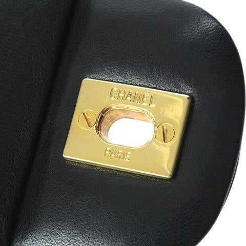 Vintage Classic Lambskin Double Flap Medium Black GHW