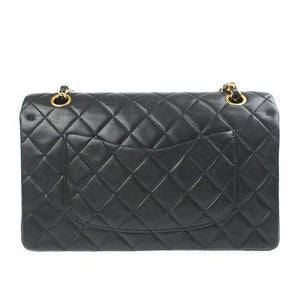 Vintage Classic Lambskin Double Flap Medium Black GHW