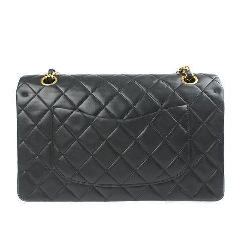 Vintage Classic Lambskin Double Flap Medium Black GHW