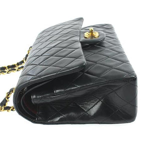 Vintage Classic Lambskin Double Flap Medium Black GHW