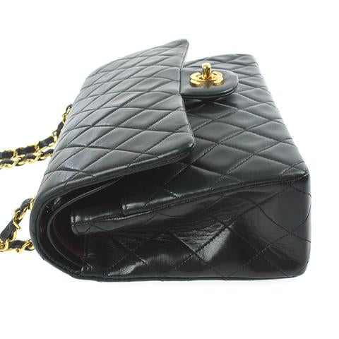 Vintage Classic Lambskin Double Flap Medium Black GHW