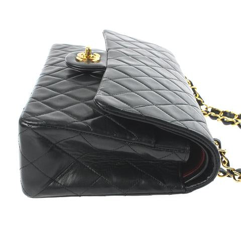 Vintage Classic Lambskin Double Flap Medium Black GHW