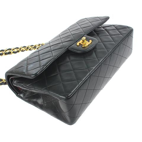 Vintage Classic Lambskin Double Flap Medium Black GHW