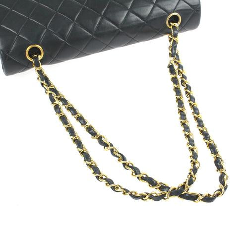 Vintage Classic Lambskin Double Flap Medium Black GHW