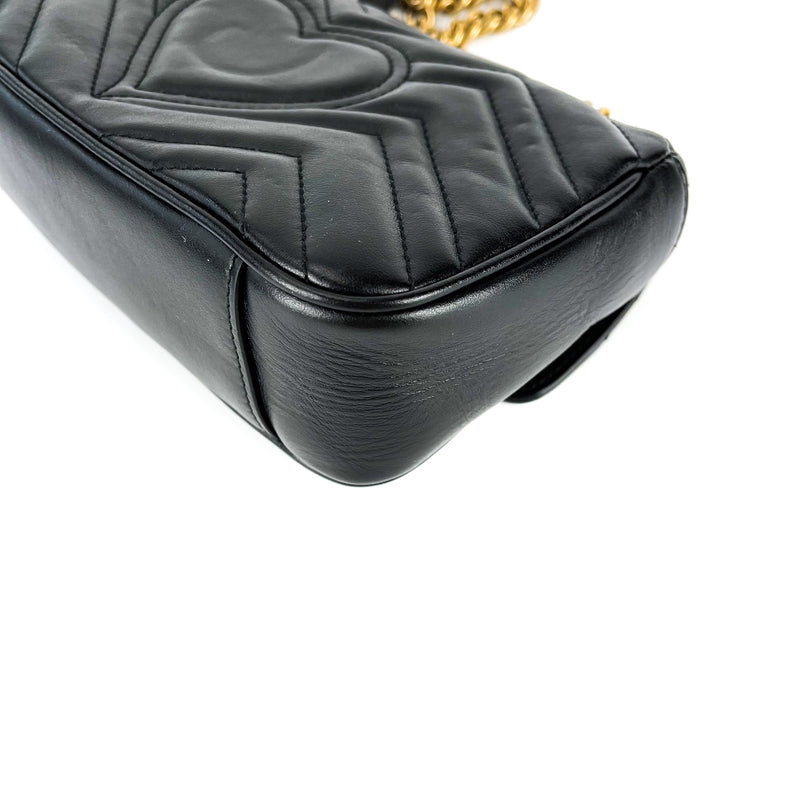 GG Marmont Black Mini Matelassé Shoulder Bag