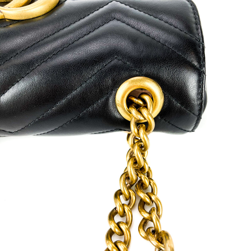 GG Marmont Black Mini Matelassé Shoulder Bag
