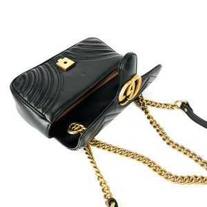 GG Marmont Black Mini Matelassé Shoulder Bag