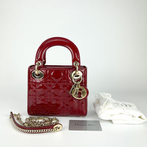 Mini Lady Dior Cherry Red GHW