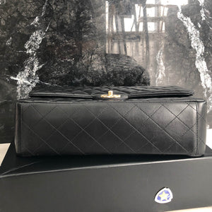 Double Flap Maxi in Black Lambskin with GHW