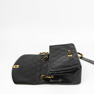 Small Classic Diana flap Black Lambskin GHW