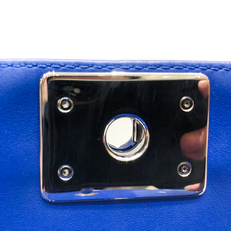 Old Medium Boy Bag in Blue Patent Leather with SHW