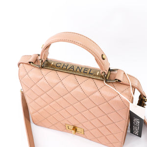 Rita Beige Top Handle Quilted Bag Crossbody