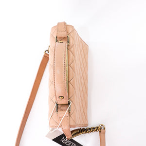 Rita Beige Top Handle Quilted Bag Crossbody