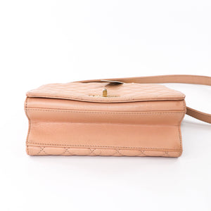 Rita Beige Top Handle Quilted Bag Crossbody