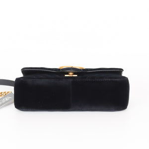 GG Marmont Black Velvet Mini Shoulder Bag