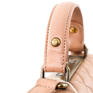 Rita Beige Top Handle Quilted Bag Crossbody
