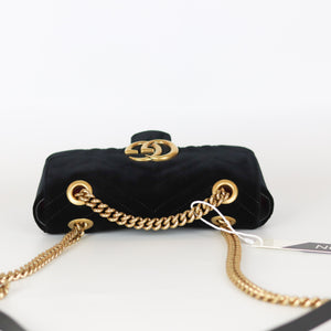 GG Marmont Black Velvet Mini Shoulder Bag