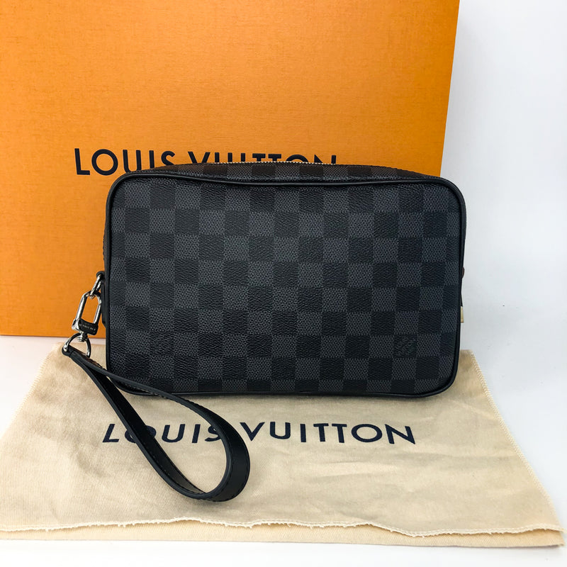 Louis Vuitton LV Graphite Kasai Clutch bag, Luxury, Bags & Wallets