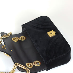 GG Marmont Black Velvet Mini Shoulder Bag