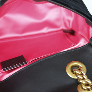 GG Marmont Black Velvet Mini Shoulder Bag