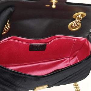 GG Marmont Black Velvet Mini Shoulder Bag