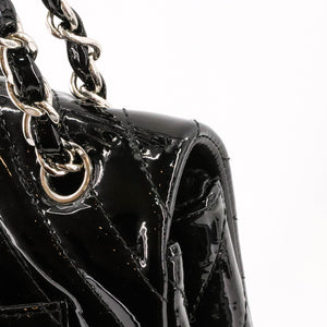 Classic Jumbo in Chevron Patent Leather with SWH Black