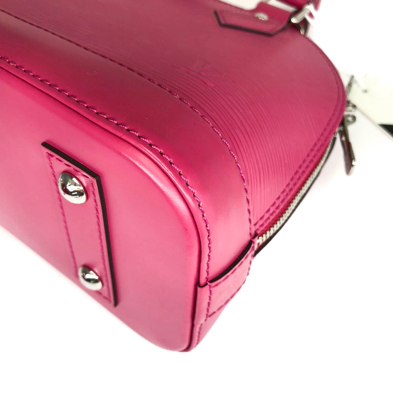 LOUIS VUITTON ALMA BB Black Hot Pink Crossbody Bag Epi Leather