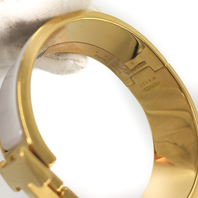 Clic H Bracelet in White Enamel & Gold Plated Hardware