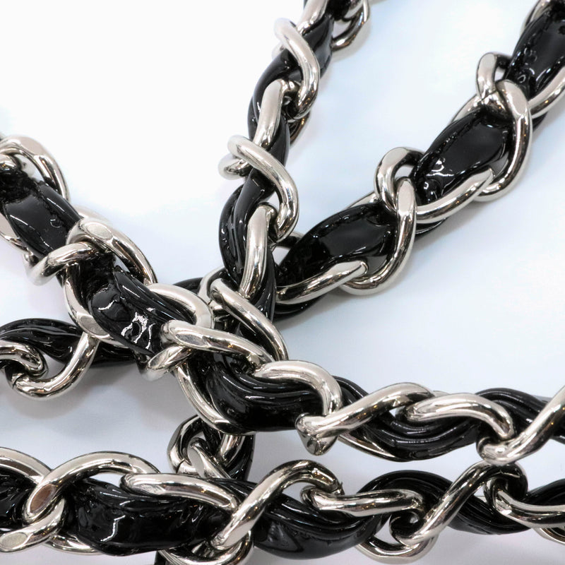 Classic Jumbo in Chevron Patent Leather with SWH Black