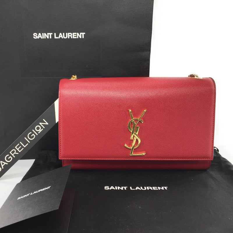 Classic Monogram Kate in Deep Red Grain Leather GHW