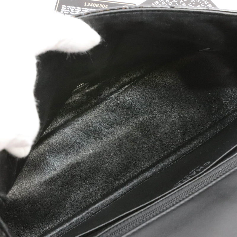 Classic Jumbo in Chevron Patent Leather with SWH Black
