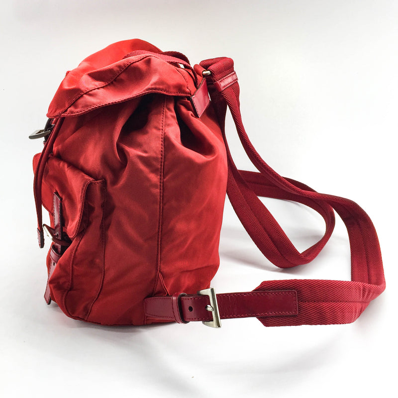 Prada - Black Nylon Mini Backpack Chain Crossbody