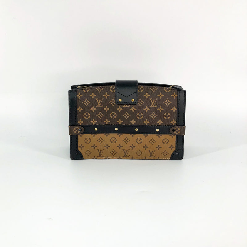 Louis Vuitton Clutch Trunk Monogram Reverse Brown/Black in Coated  Canvas/Calfskin with Brass - US