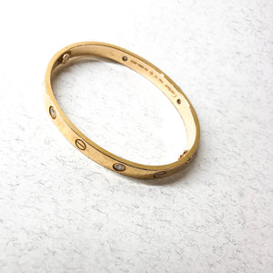 Love Bracelet Yellow Gold with 4 Diamonds (Size 17)