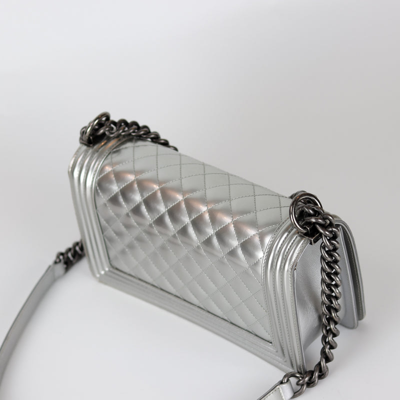 Old Medium Boy in Silver Patent Leather with RHW
