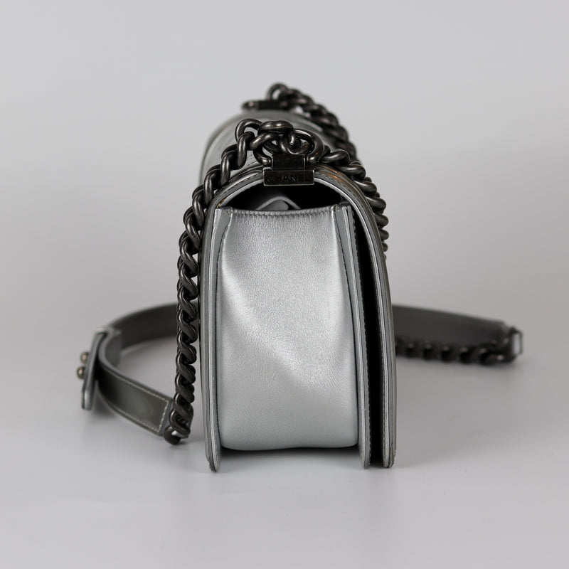 Old Medium Boy in Silver Patent Leather with RHW