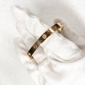 Love Bracelet Yellow Gold with 4 Diamonds (Size 17)