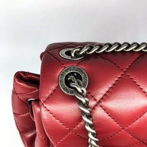 Quilted Backpack in Deep Red
