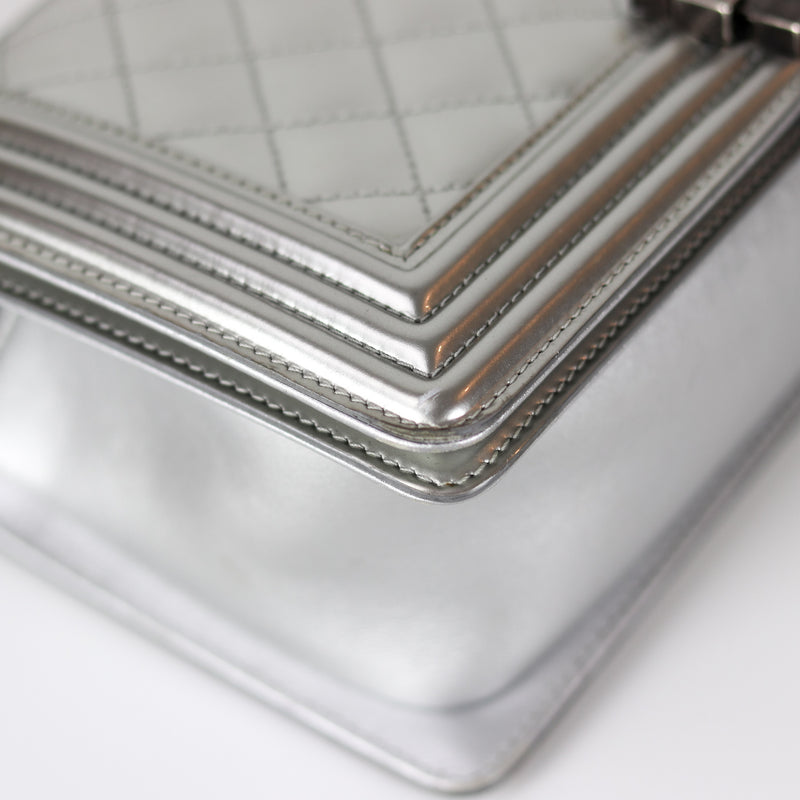 Old Medium Boy in Silver Patent Leather with RHW