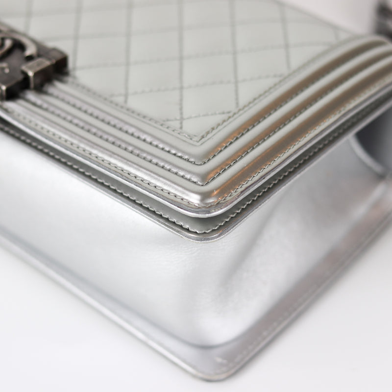 Old Medium Boy in Silver Patent Leather with RHW