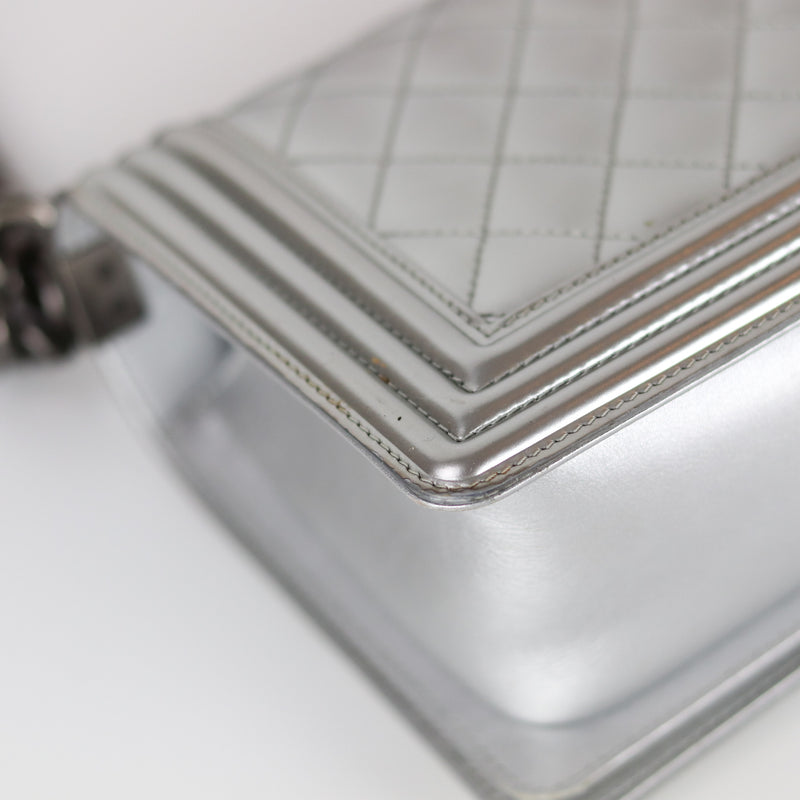 Old Medium Boy in Silver Patent Leather with RHW