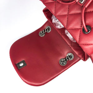 Quilted Backpack in Deep Red