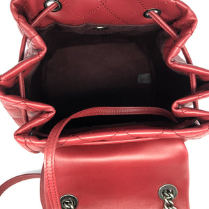 Quilted Backpack in Deep Red