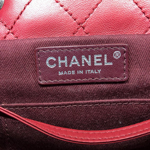 Quilted Backpack in Deep Red