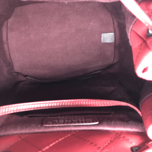 Quilted Backpack in Deep Red
