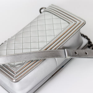 Old Medium Boy in Silver Patent Leather with RHW